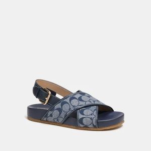 COACH CHAMBRAY NAVY SANDALS